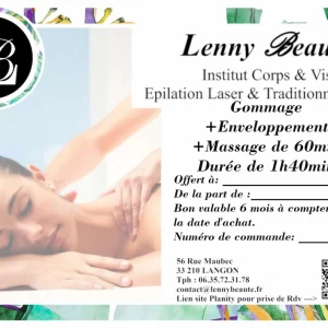 Bon cadeau Gommage + Enveloppement + Massage 60 Min