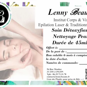 Bon cadeau Soin Détoxyfiant Nettoyage Peau