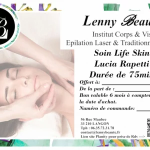 Bon cadeau Soin Life Skin Lucia Rapetti