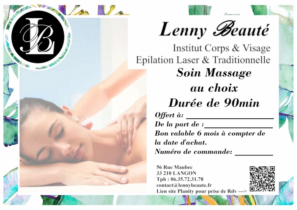 Bon cadeau Soin Massage 90 Min