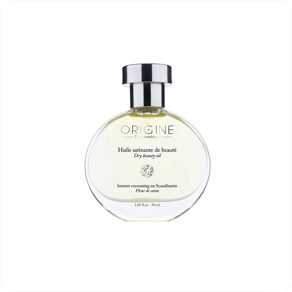 Huile satinante de beauté à la fleur de coton. 50ml